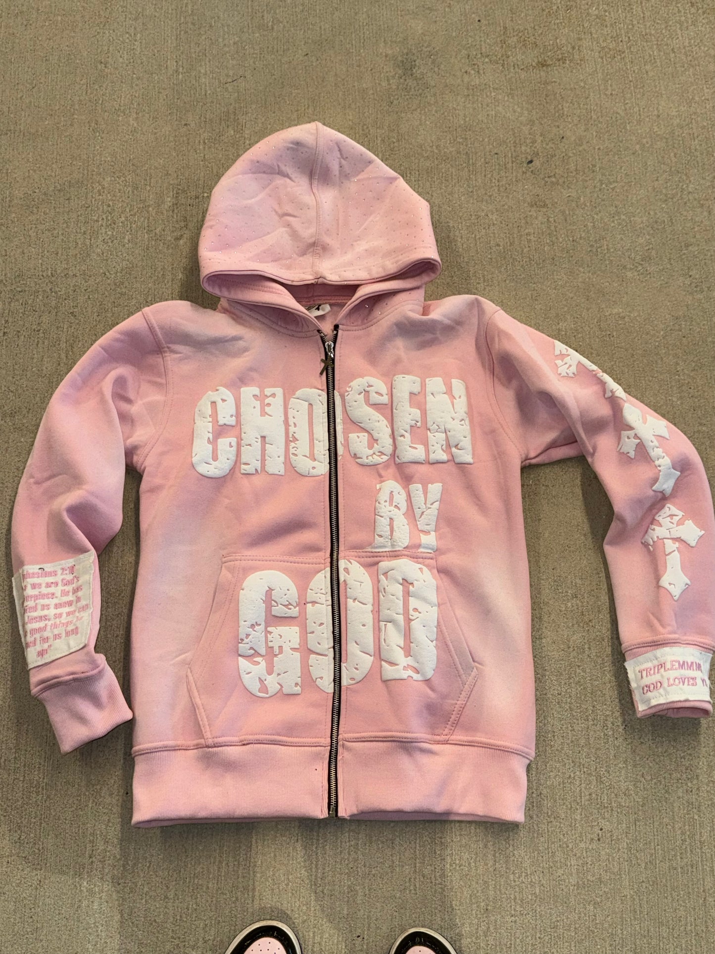 PINK CHOSEN BY GOD ZIP UP